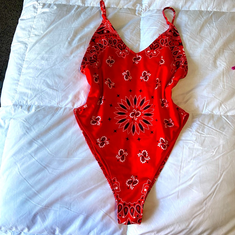 Red paisley, Forever 21 one piece swimsuit